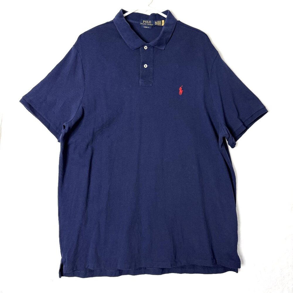 Polo Ralph Lauren Classic Fit Preppy Short Sleeve Polo Shirt XXL Navy Blue